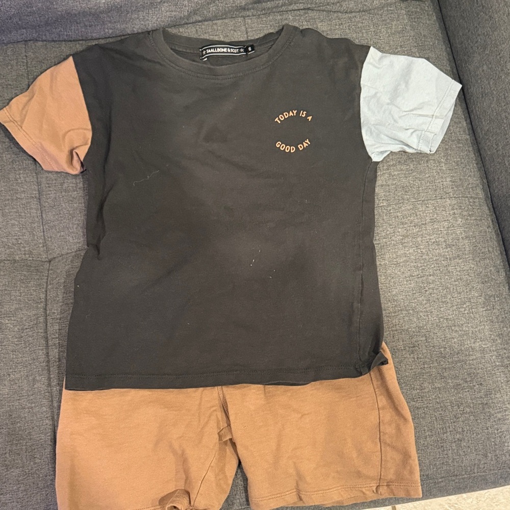 Black and Tan T-Shirt and Shorts Set
